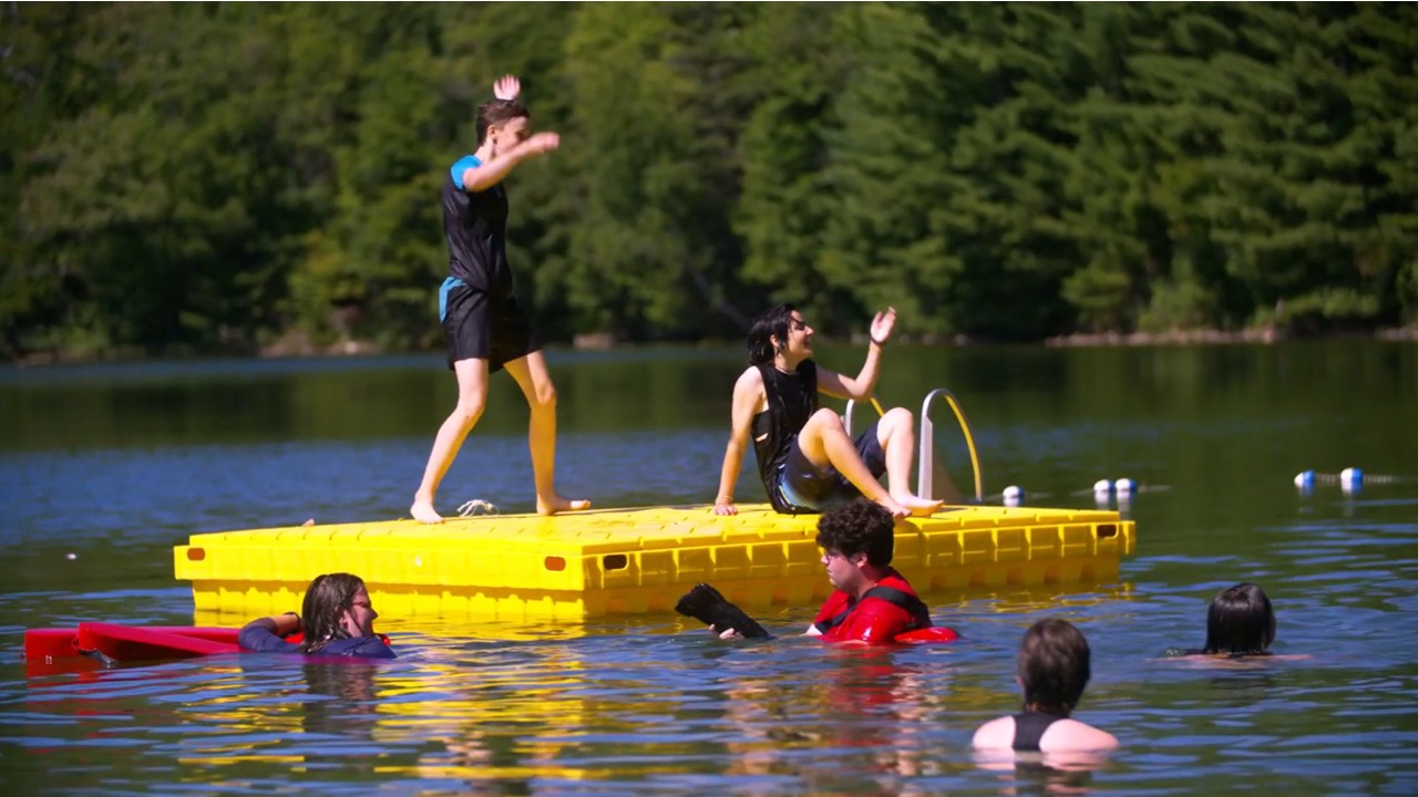 Rainbow Camp campers at the lake