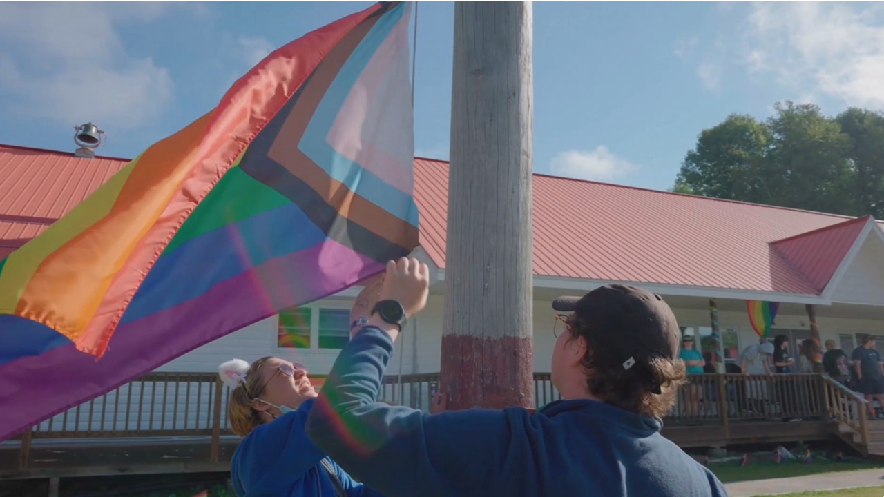 Pride flags at Rainbow Camp